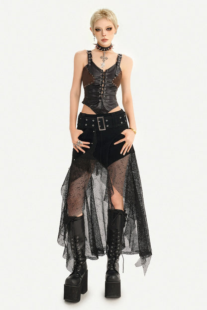 Steampunk-Wildleder-Patchwork-Rock