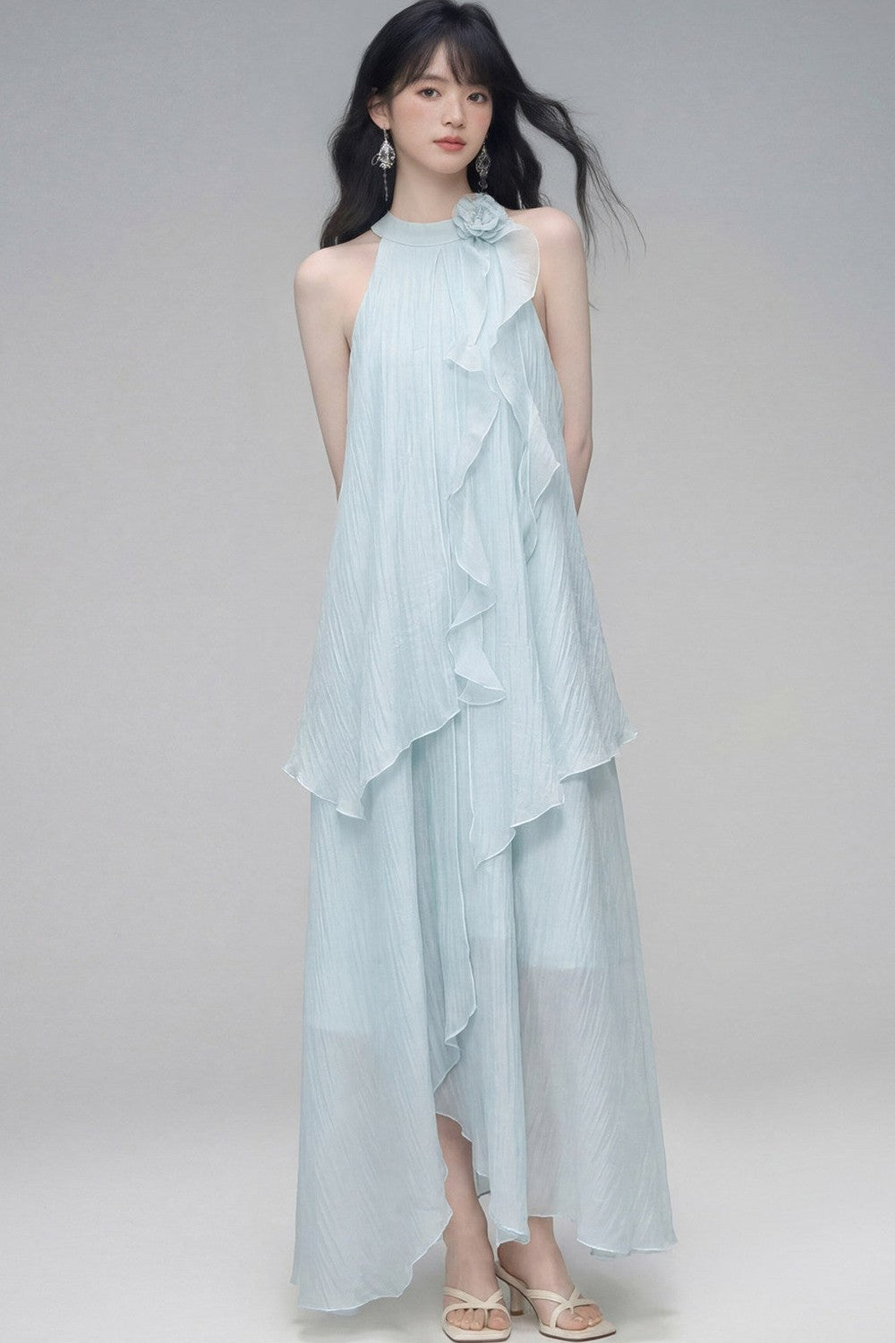 Misty Rose Halter Dress