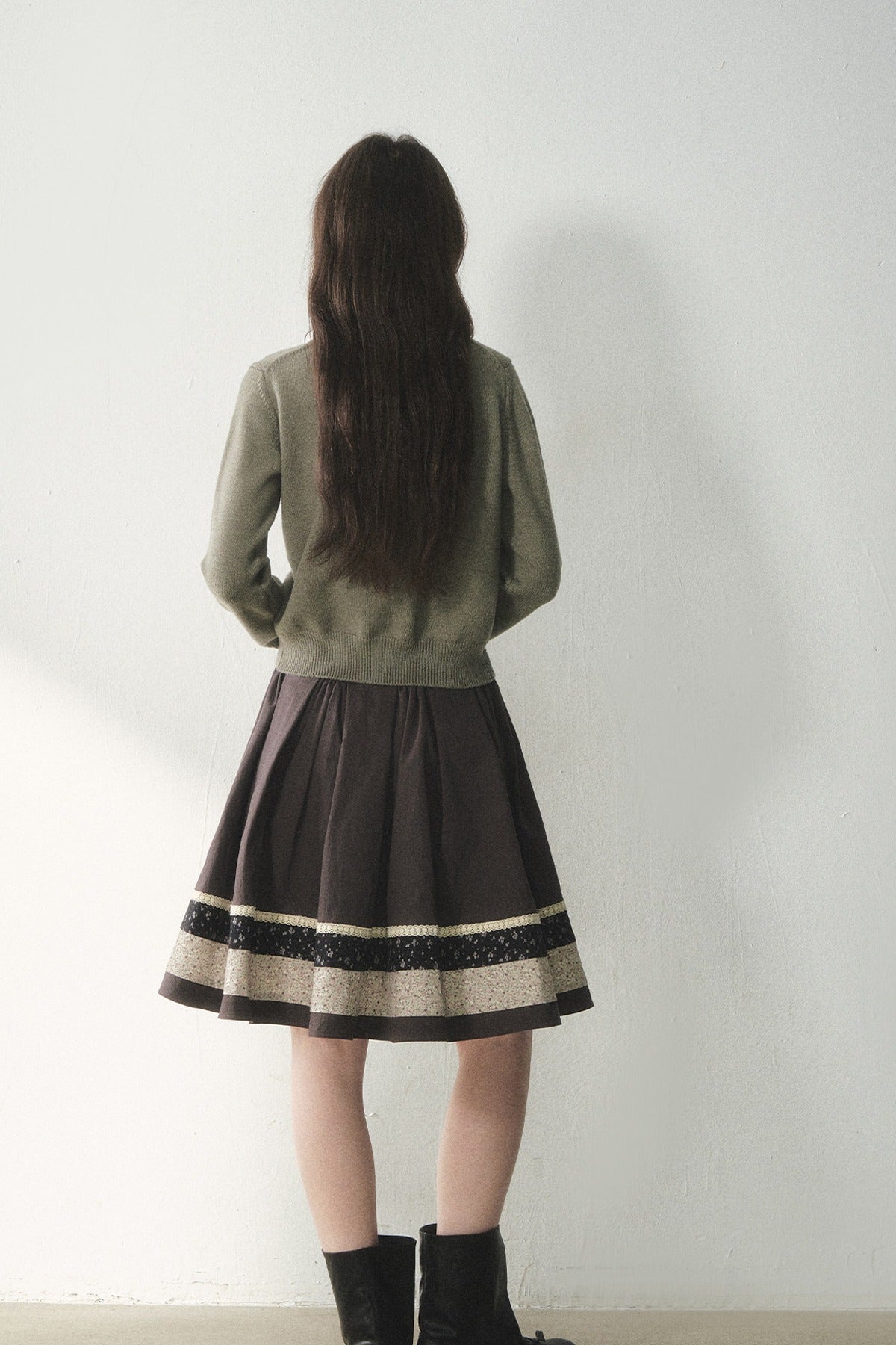 Floral Collar Tie Sweater