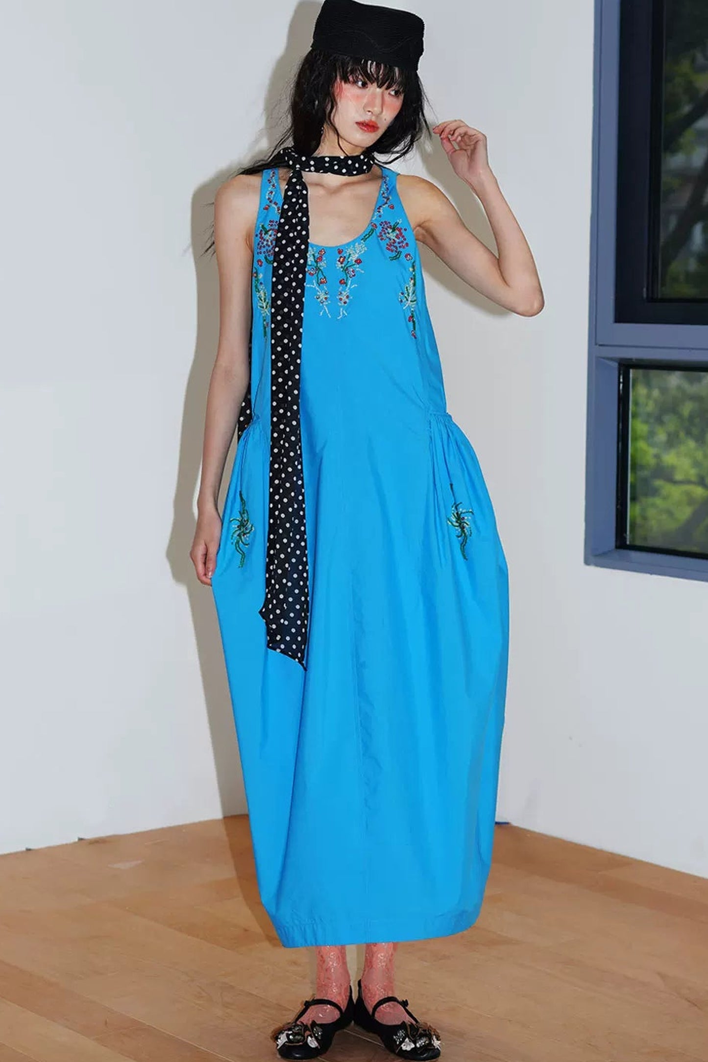 Heavy Beaded Cotton Dress