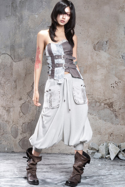 Punk Laced Irregular Tube Top