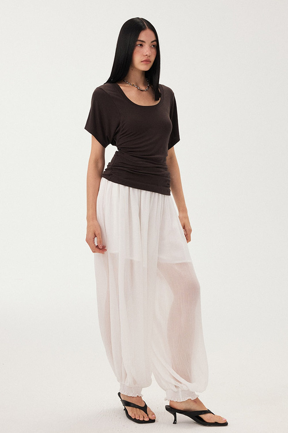 Diddimodau Ruched Waist Knit Blouse