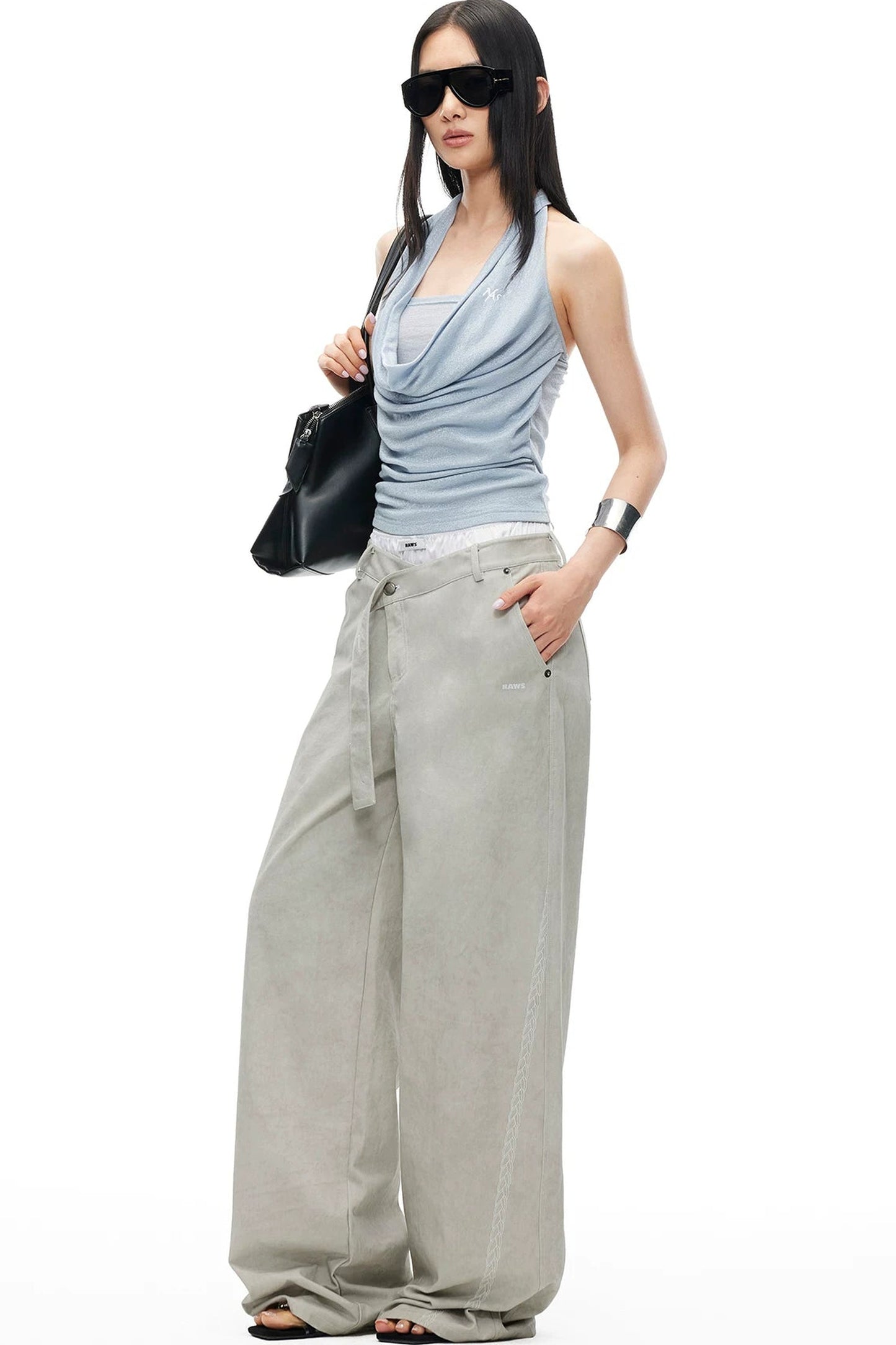 Silver Silk Halter Vest