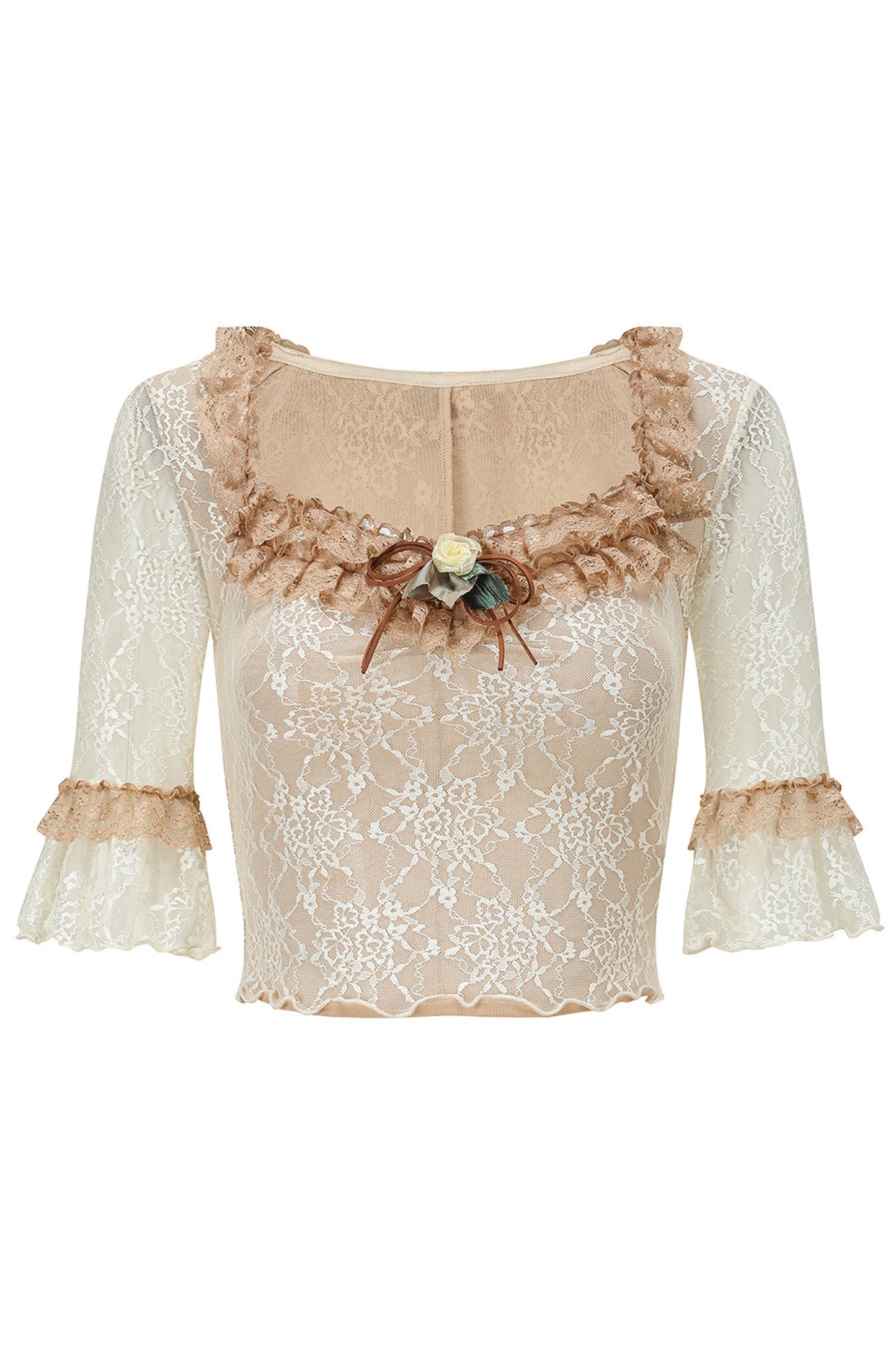 French Retro Lace Skirt and Top Set-Up