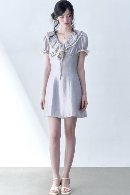 Moonlit Ruffled Puff Sleeve Dress