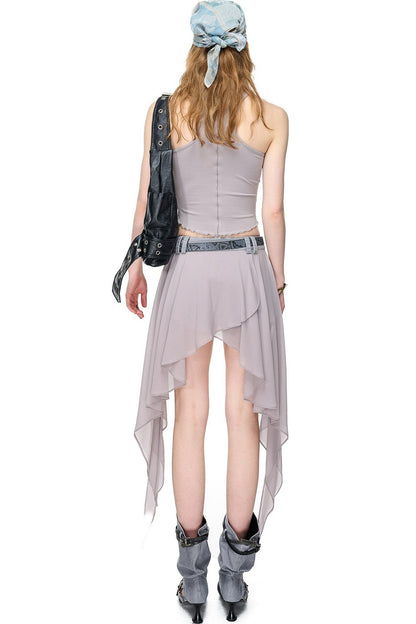 Washed Riveted Patchwork Vest