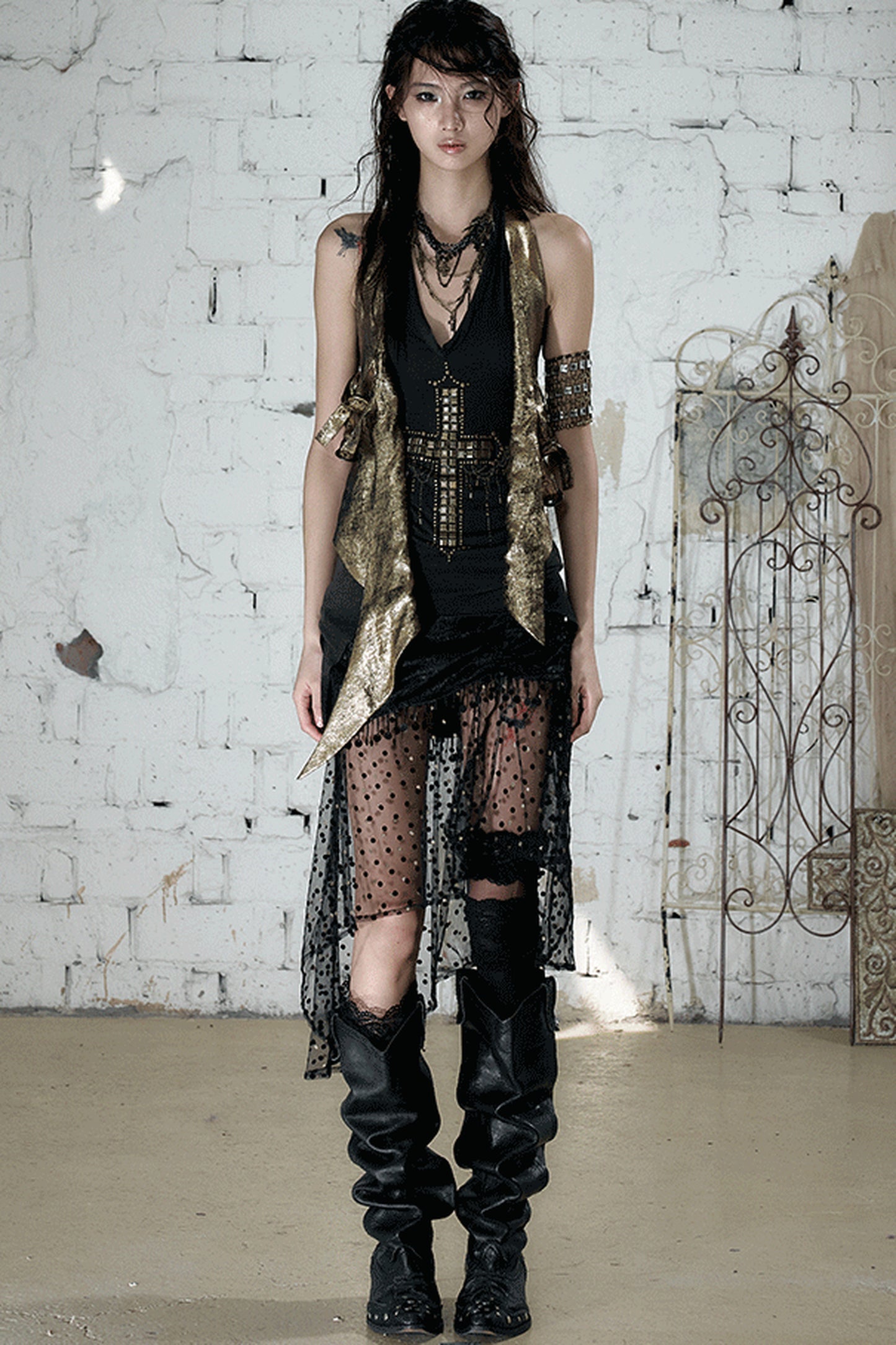 Retro Punk Knitted Halter Top