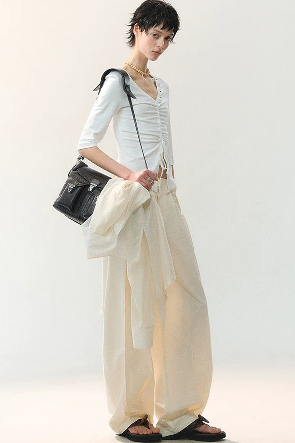 Silk Tie Waist Trousers