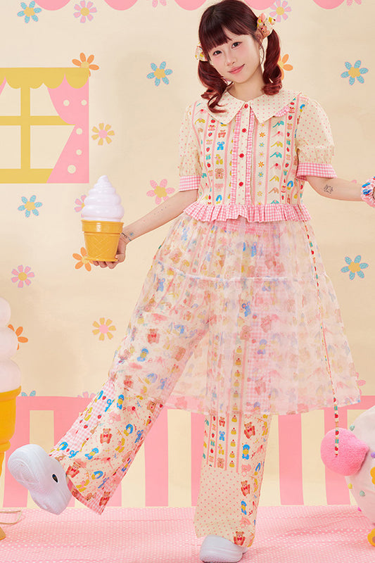 Layered-Look Mesh Overlay Dress