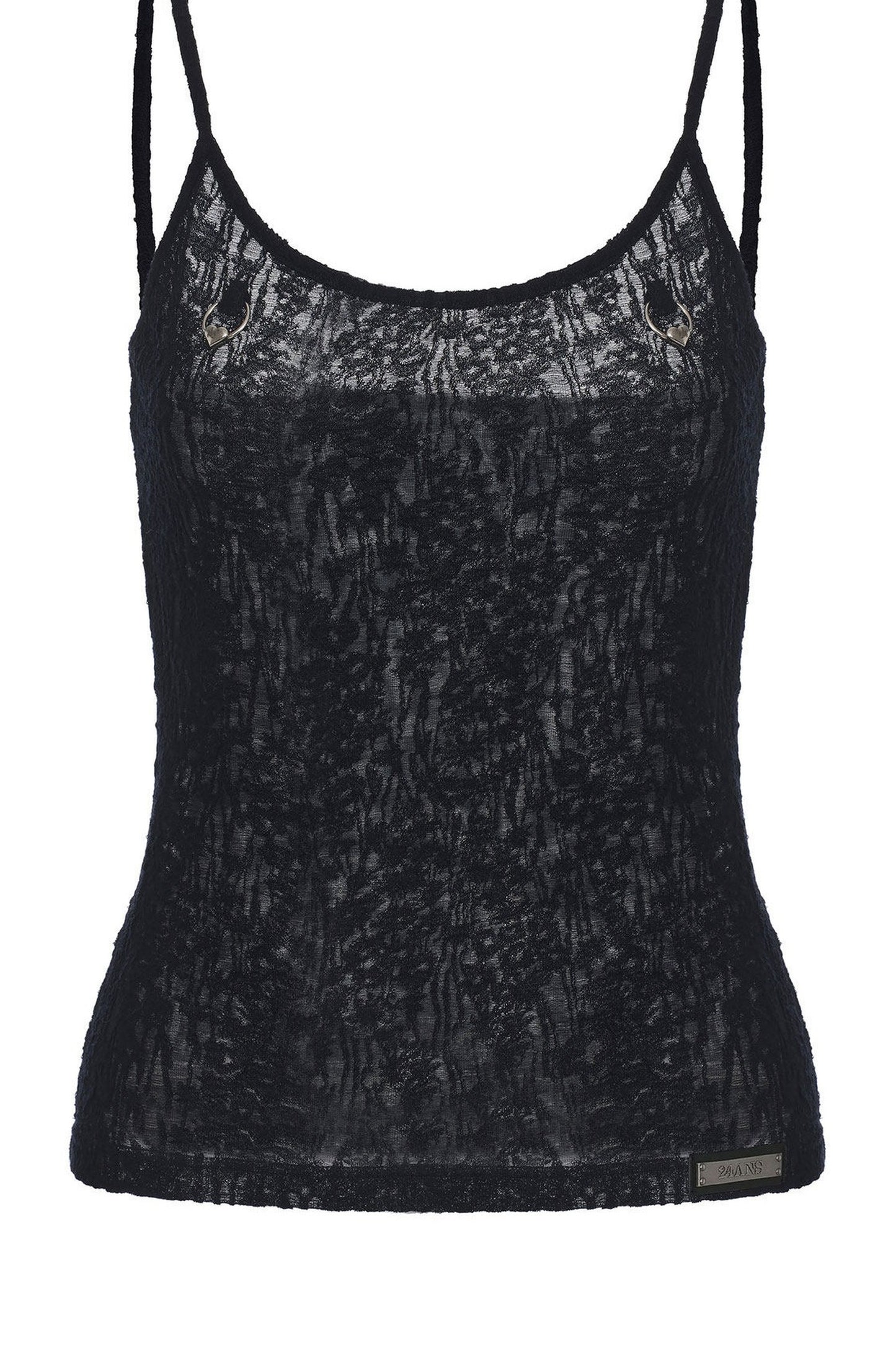 Vintage Sheer Lace Jacquard Tank Top