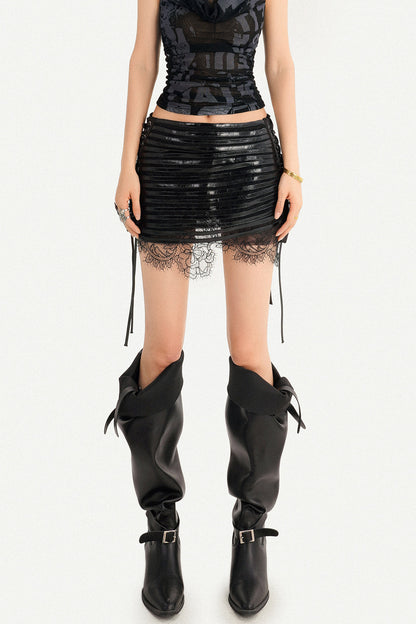 Gothic Lace Pleated Skirt