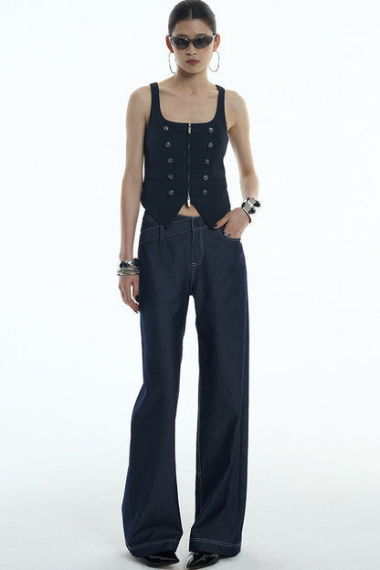 Asymmetrische Jeans aus Tencel-Denim