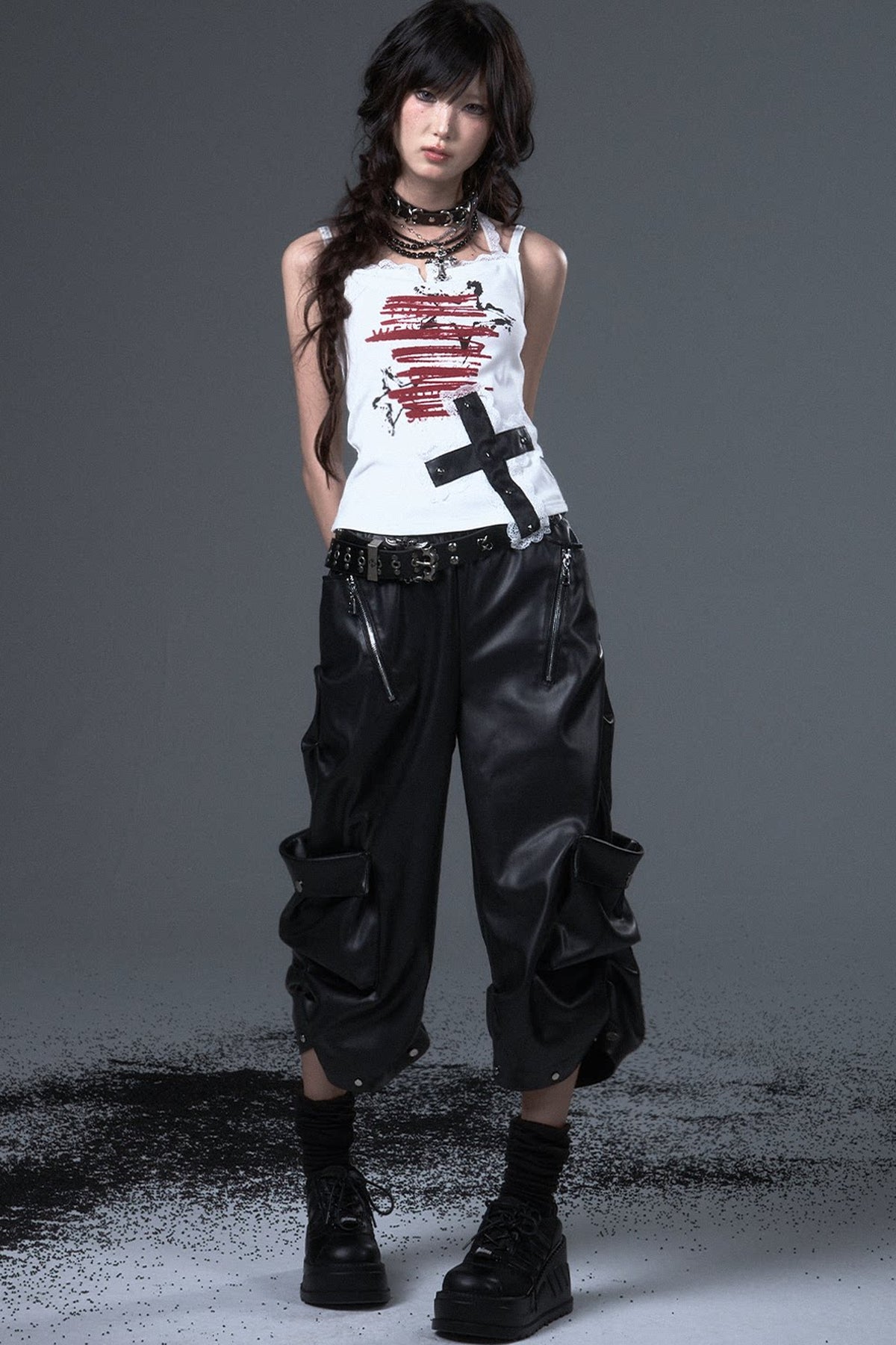 Street Punk Lantern Leather Pants