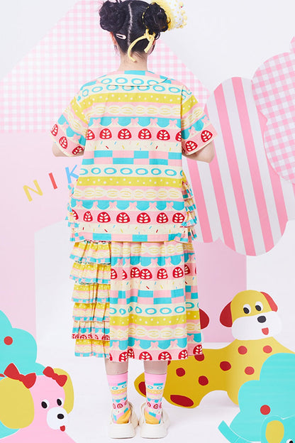 Original Printed Layered Blouse