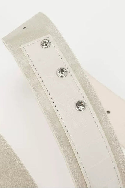Carved Cross Studded Leather Belt