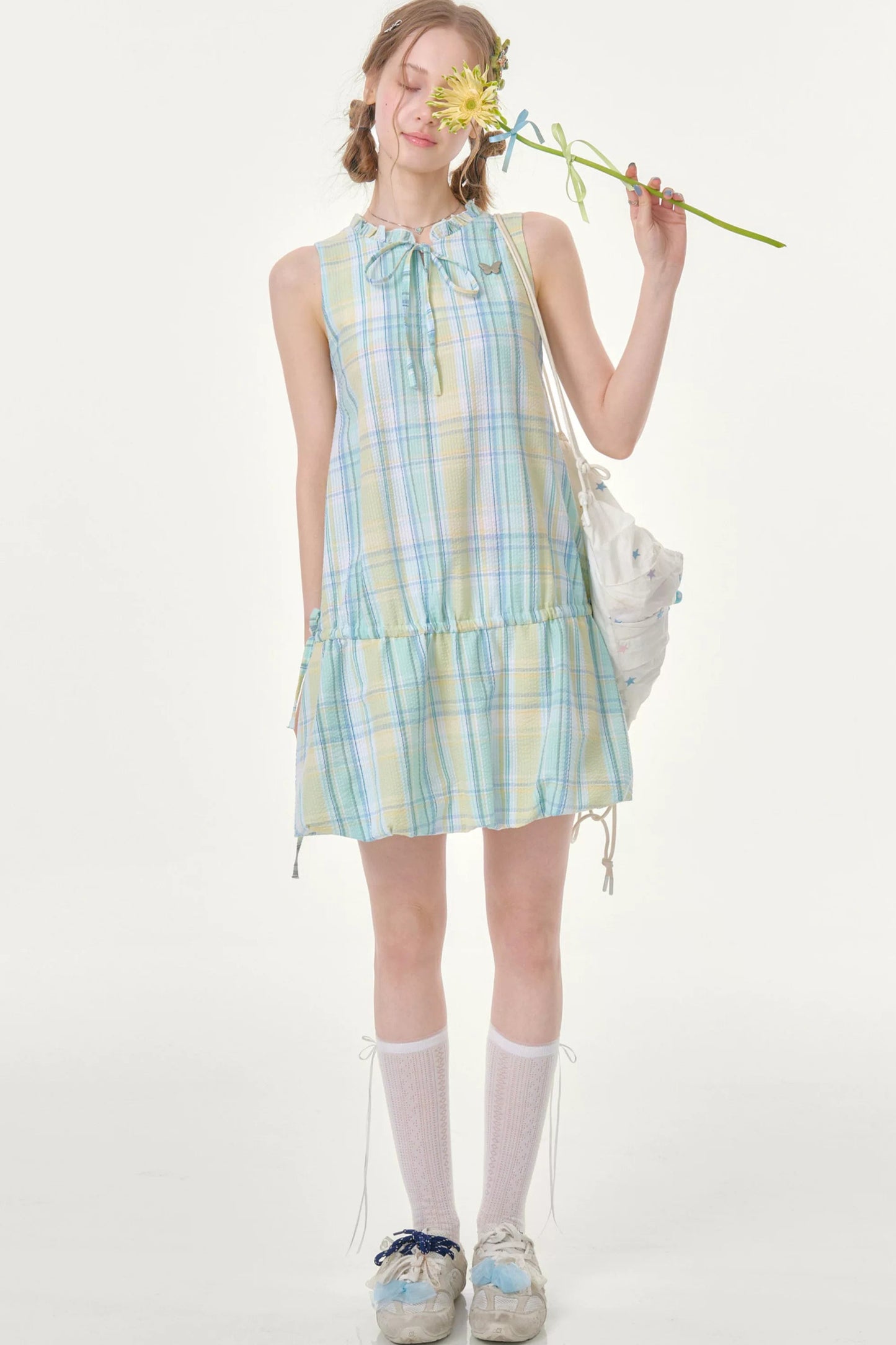 Mint Green Plaid Dress