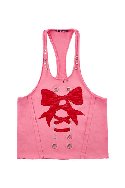 Studded Lace Bow Vest