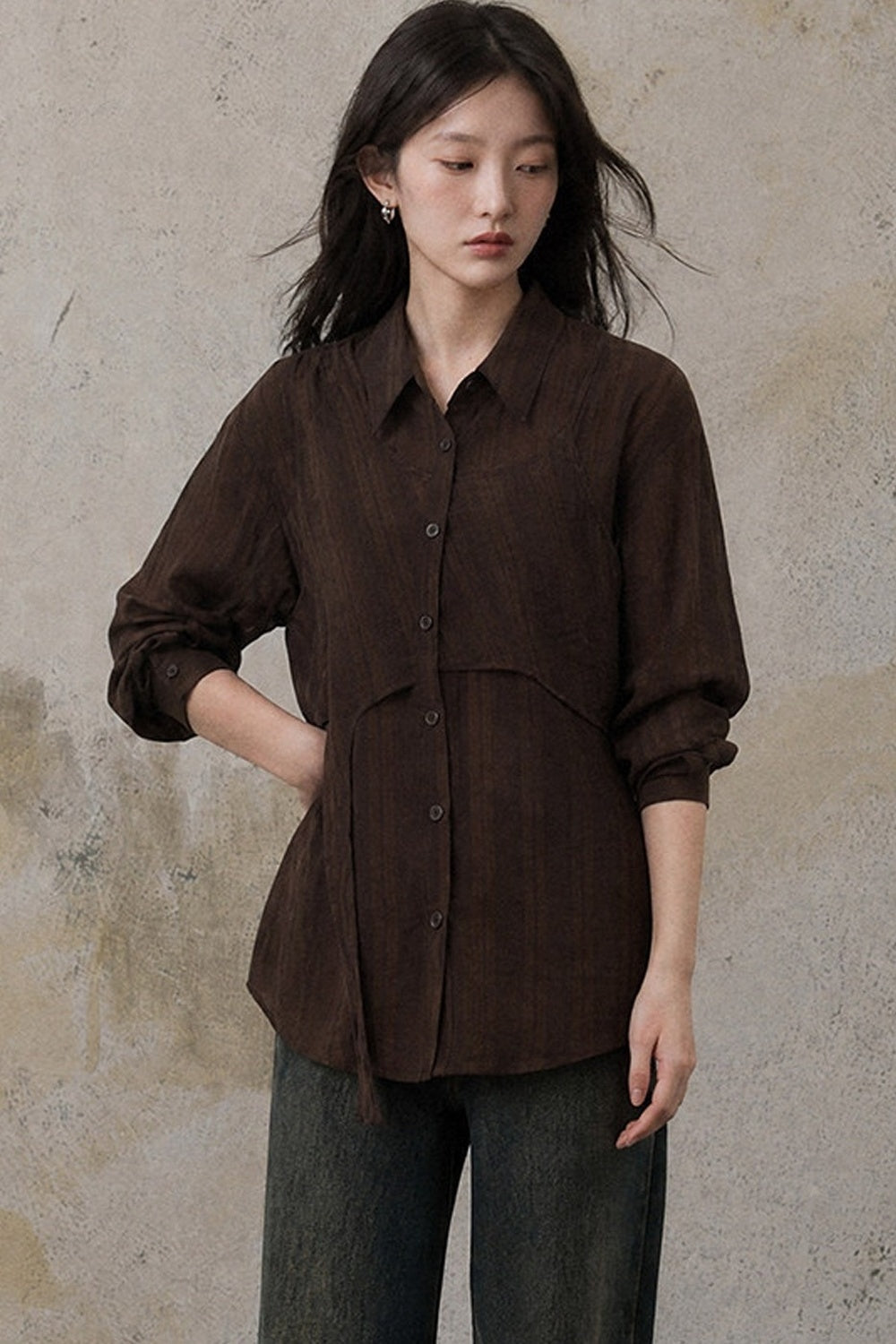 Layered-Look Blouse and Skirt Set-Up