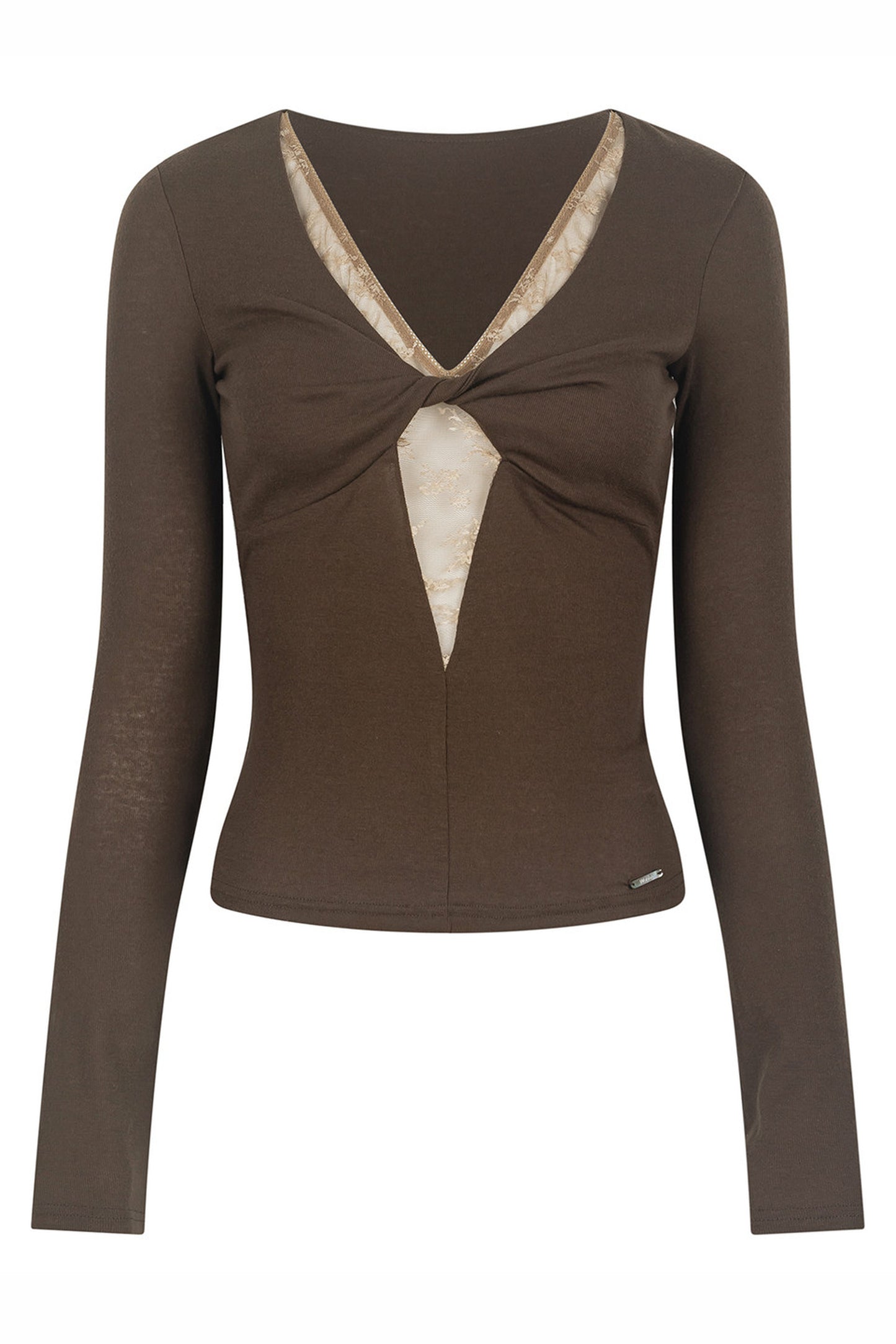 Lace Patchwork Twist Top