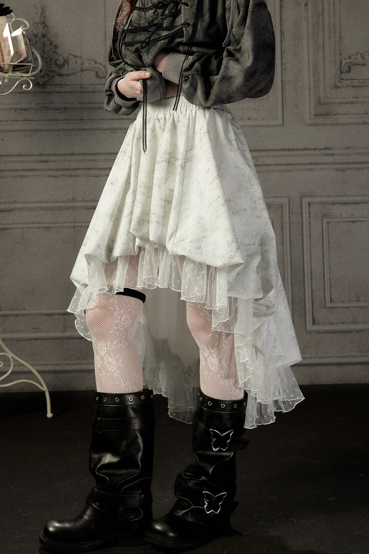 Light Lace Asymmetrical Skirt