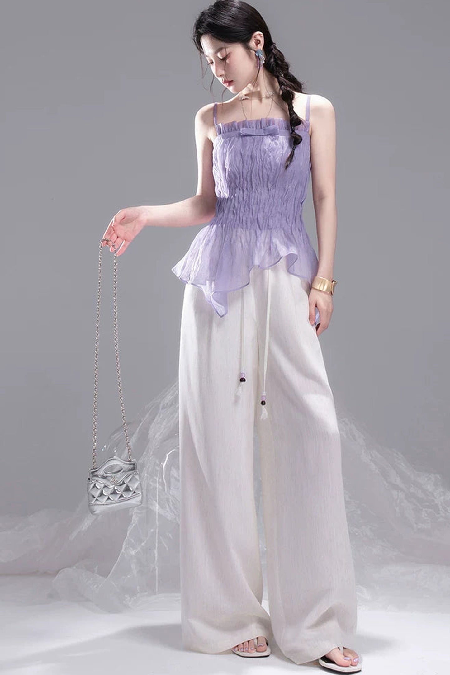 Ice Silk Ruched Camisole
