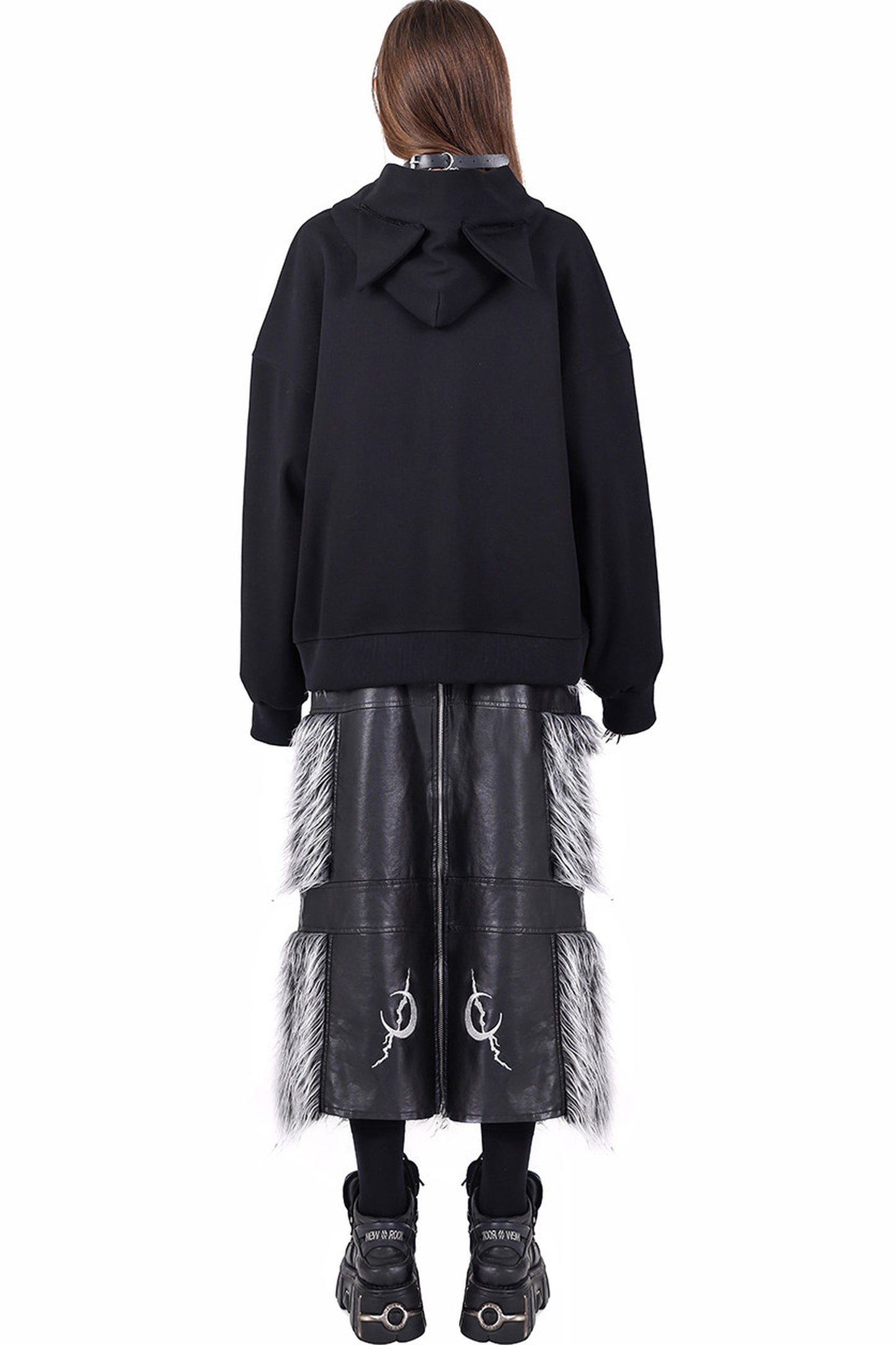 Reversible Patchwork Leather Skirt