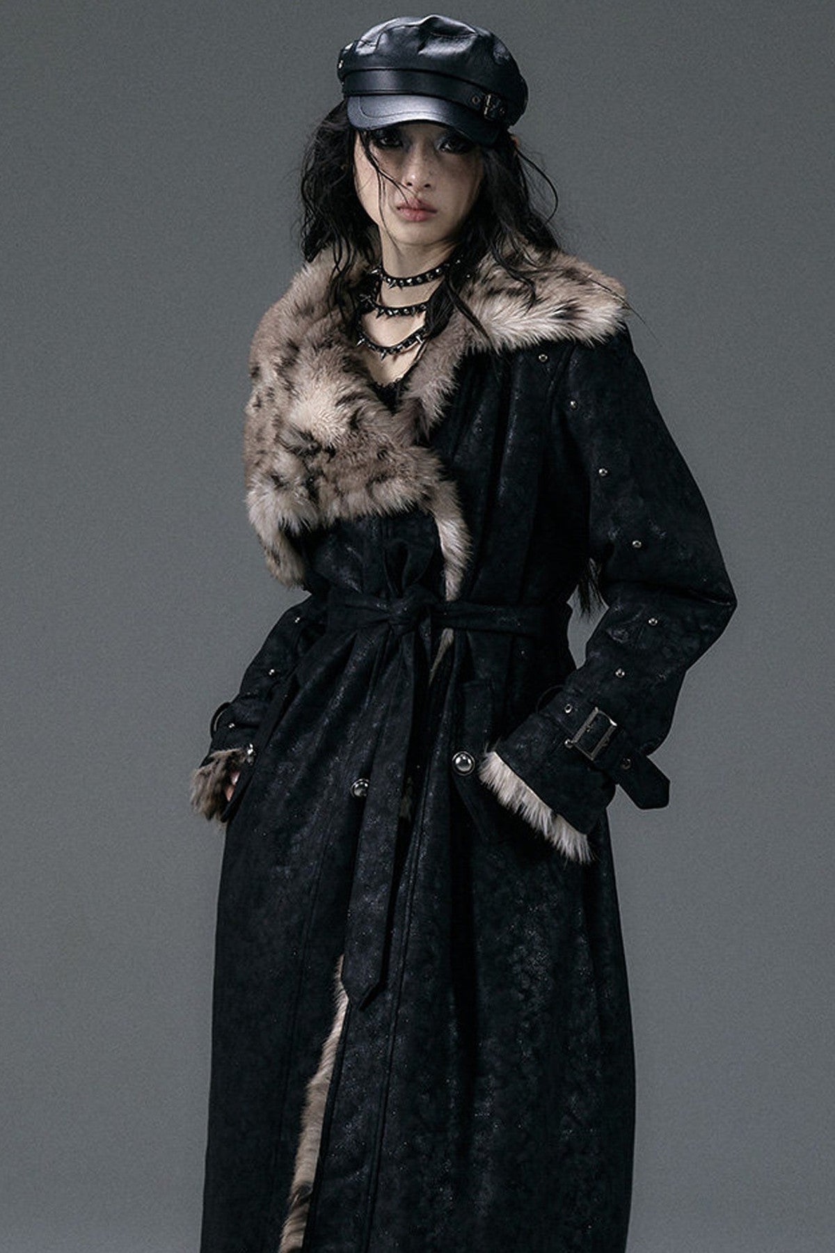 Reversible Suede Leopard Fur Coat