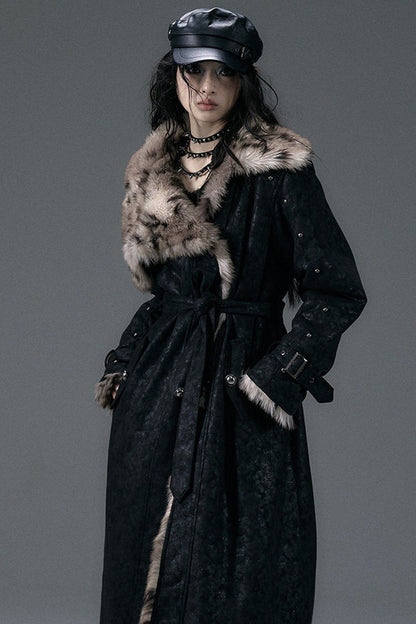 Reversible Suede Leopard Fur Coat