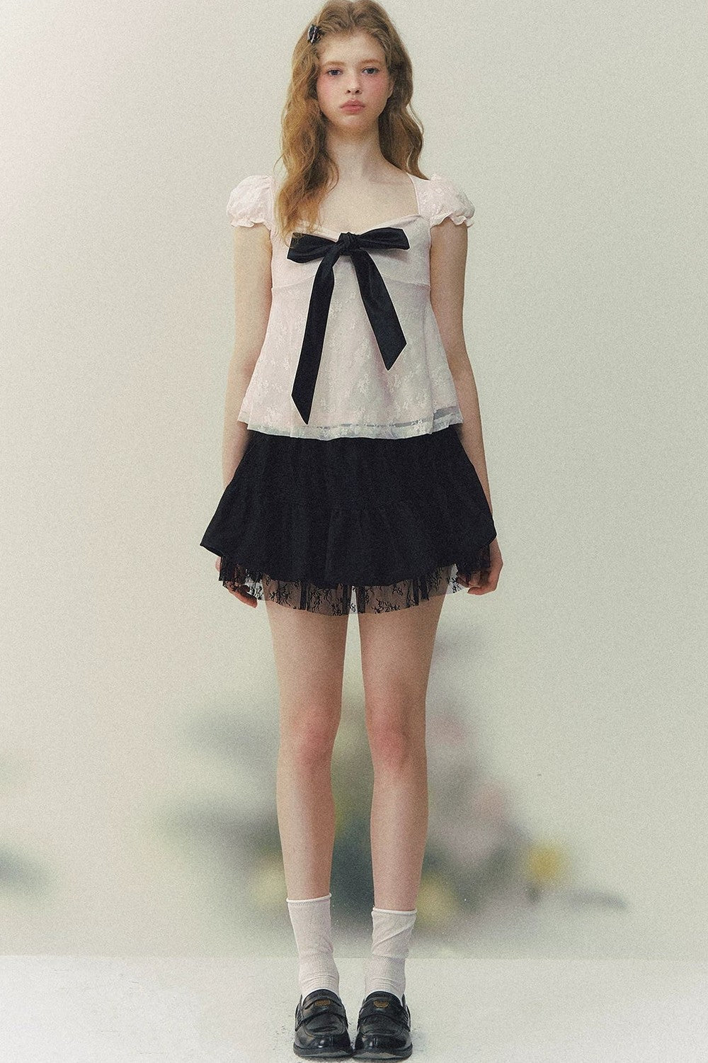 Summer Square Neck Bow Blouse