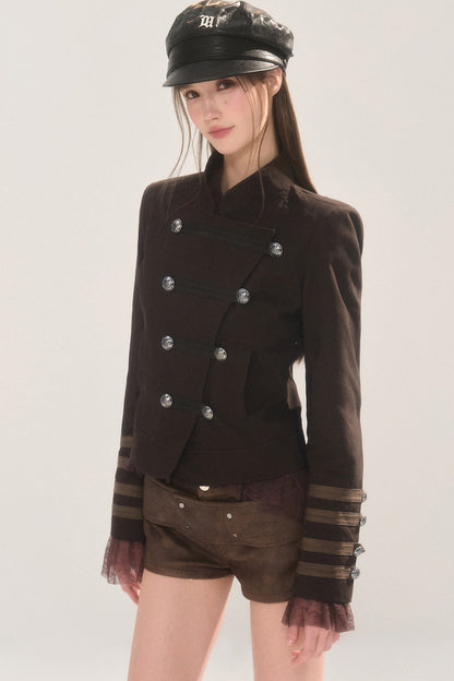 Retro Napoleon Stand Collar Jacket