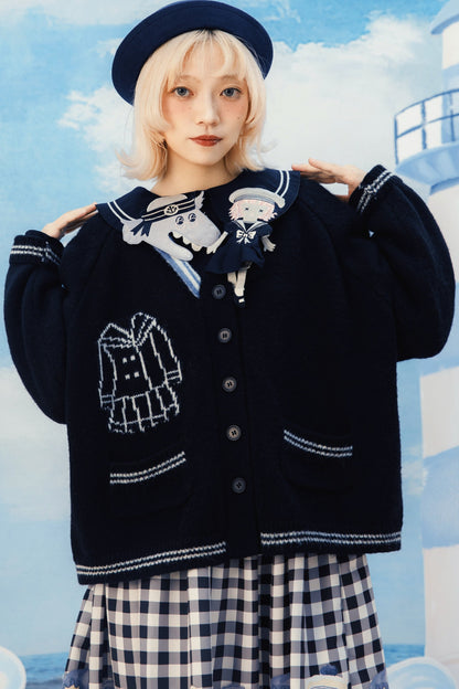 Fairy Tale Wolf Sailor Collar Shirt