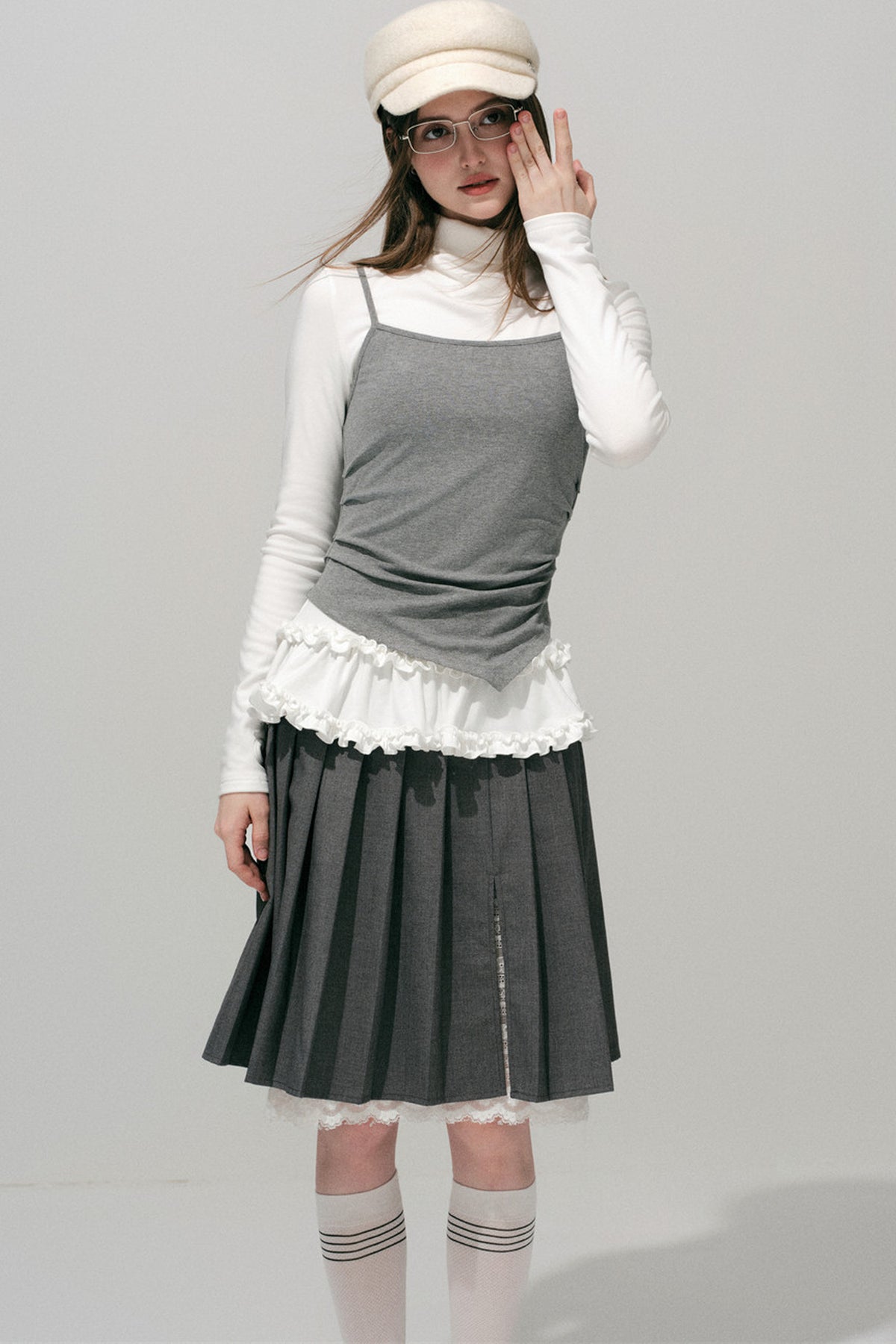 Off-Shoulder Cami Long Sleeve Top