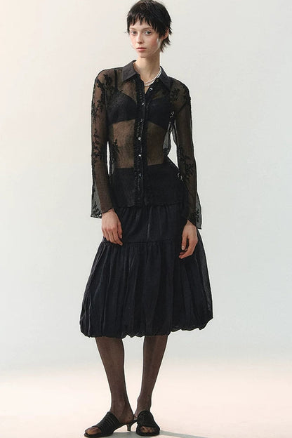Mansha Tulle A-Line Skirt