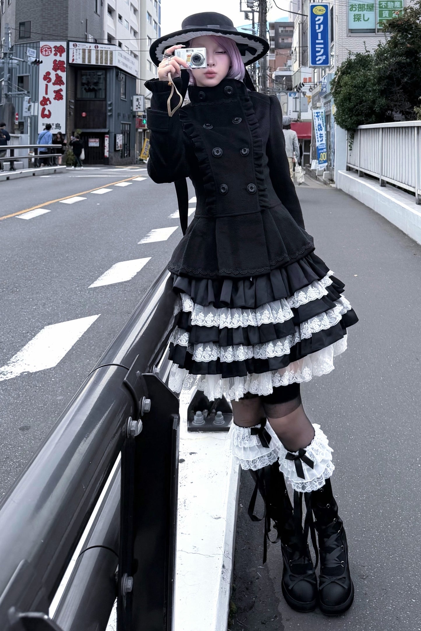 Detachable Bow Woolen Coat and Dress Set