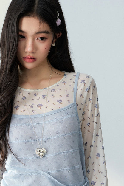 Floral Star Mesh Top Set