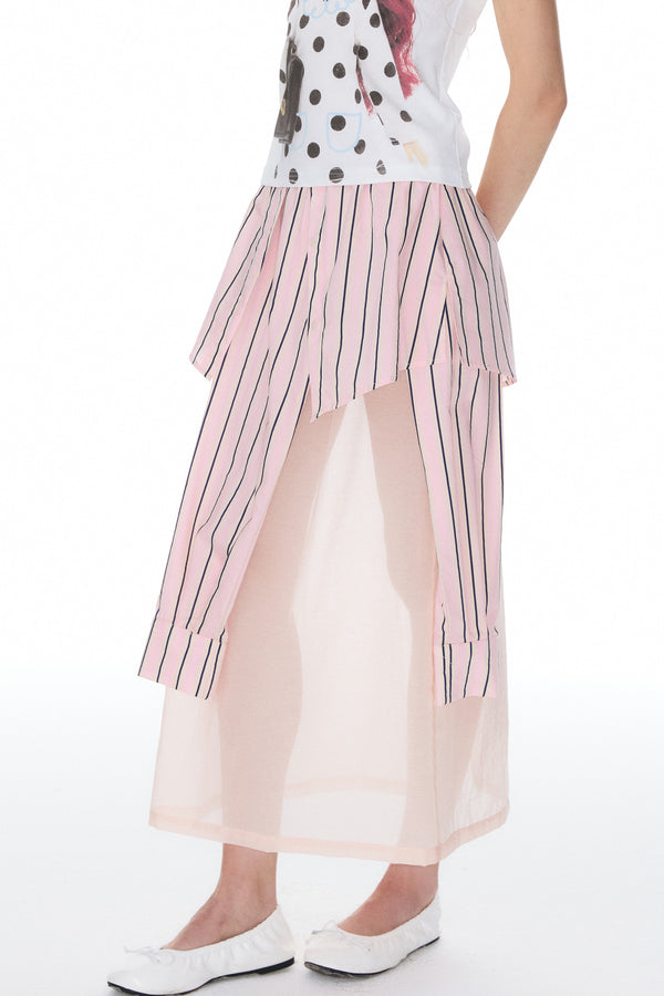 Blue-Green Striped Skirt