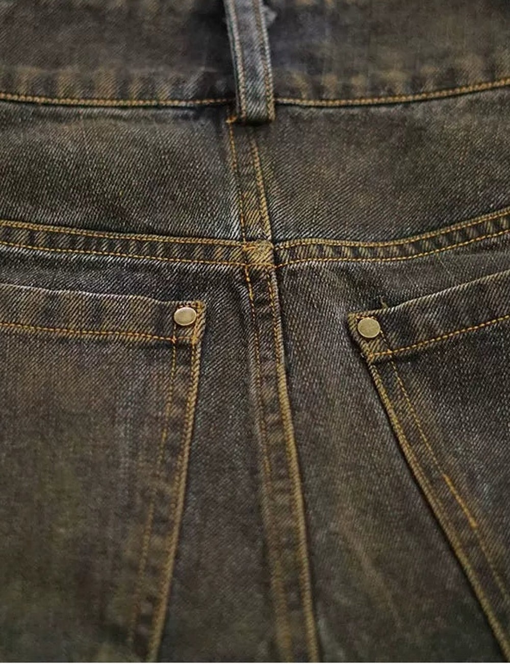 Mud-Dyed Patchwork Denim Pants
