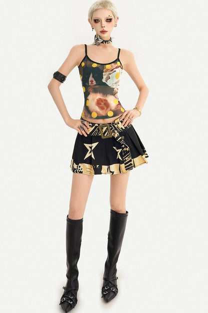 Cat Polka Dot Sheer Camisole