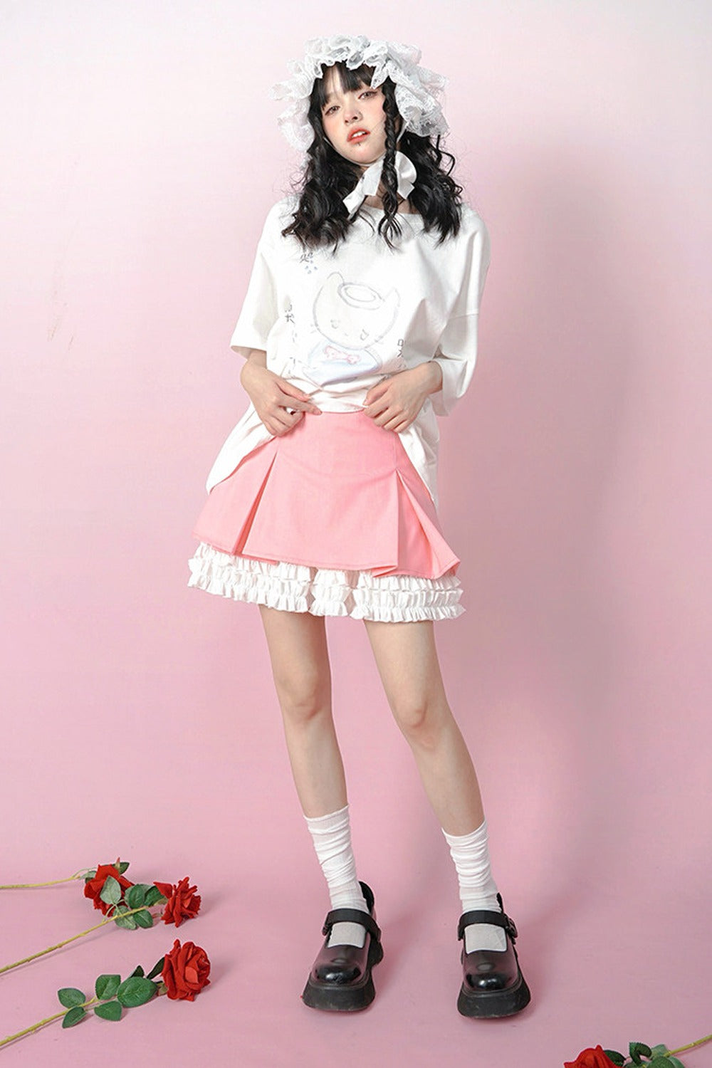 Heavenly Pleated Lace Skirt