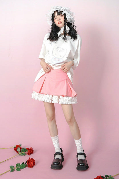 Heavenly Pleated Lace Skirt