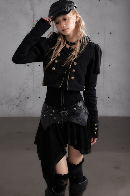 Napoleon Hooded Puff-Sleeve Sweatshirt