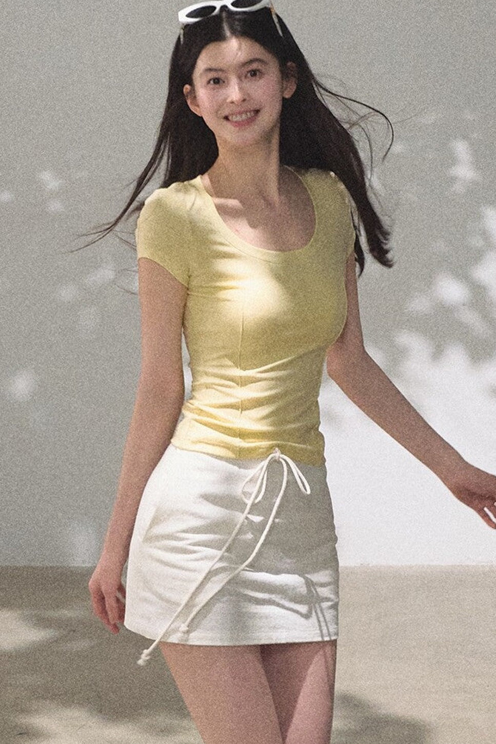 Lyocell V-Neck Short Sleeve Top