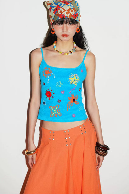 Colorful Rope Embroidery Camisole