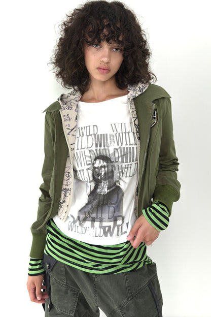 Funny Graffiti Striped Long Sleeve T-shirt