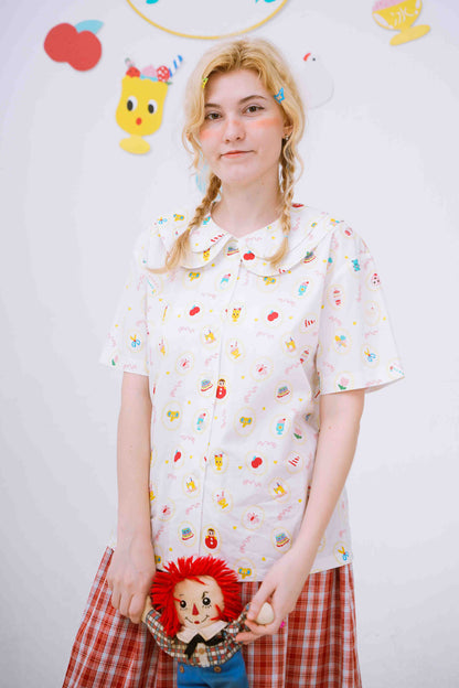 Sweets Print Short-Sleeved Shirt