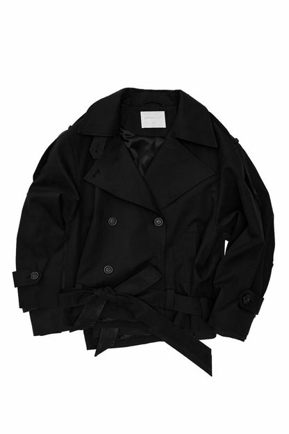 Double-Breasted Tie-Waist Trench Coat