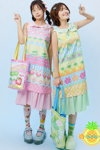 Fruit Print Sleeveless Dress