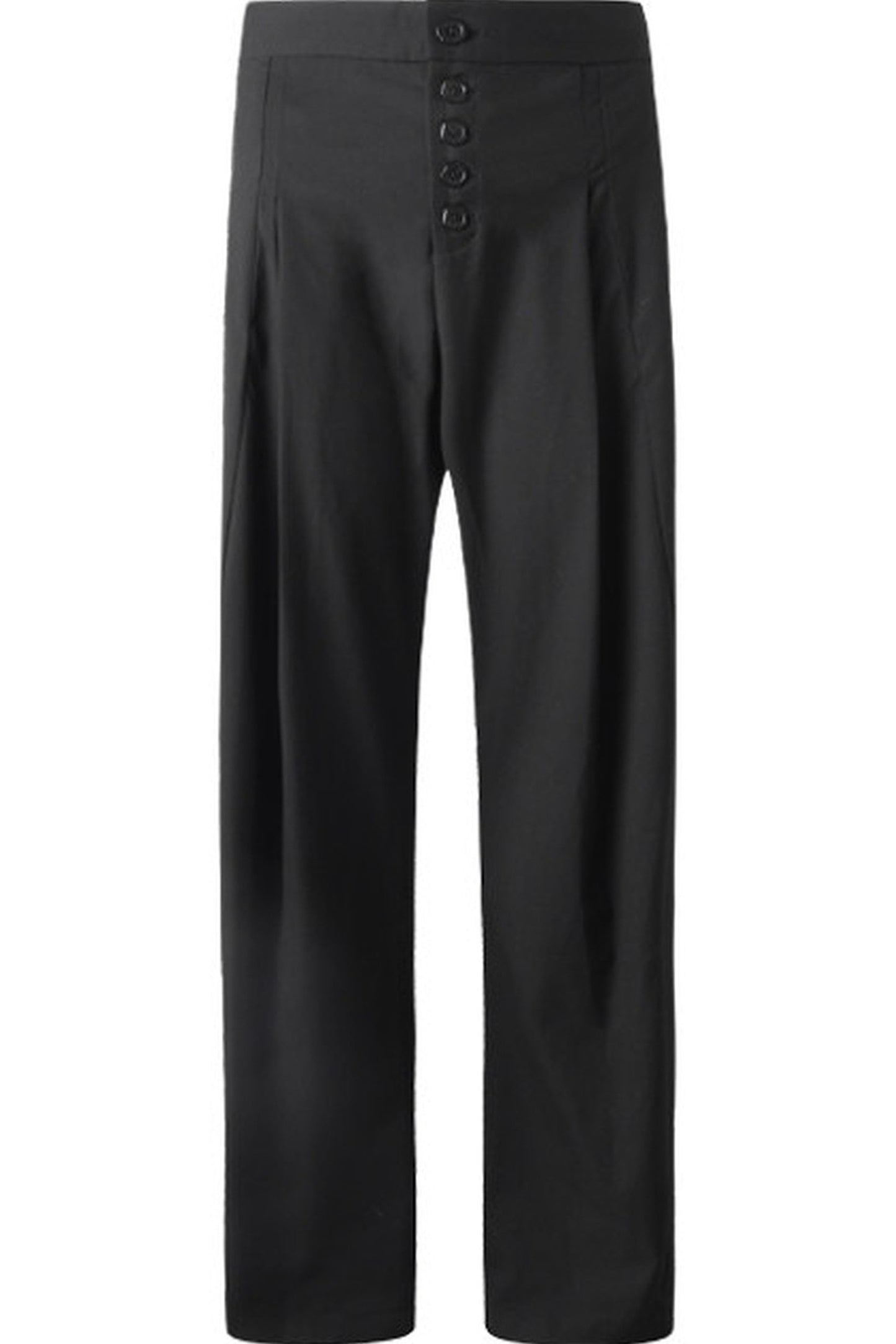 Black Pleated Wide-Leg Trousers