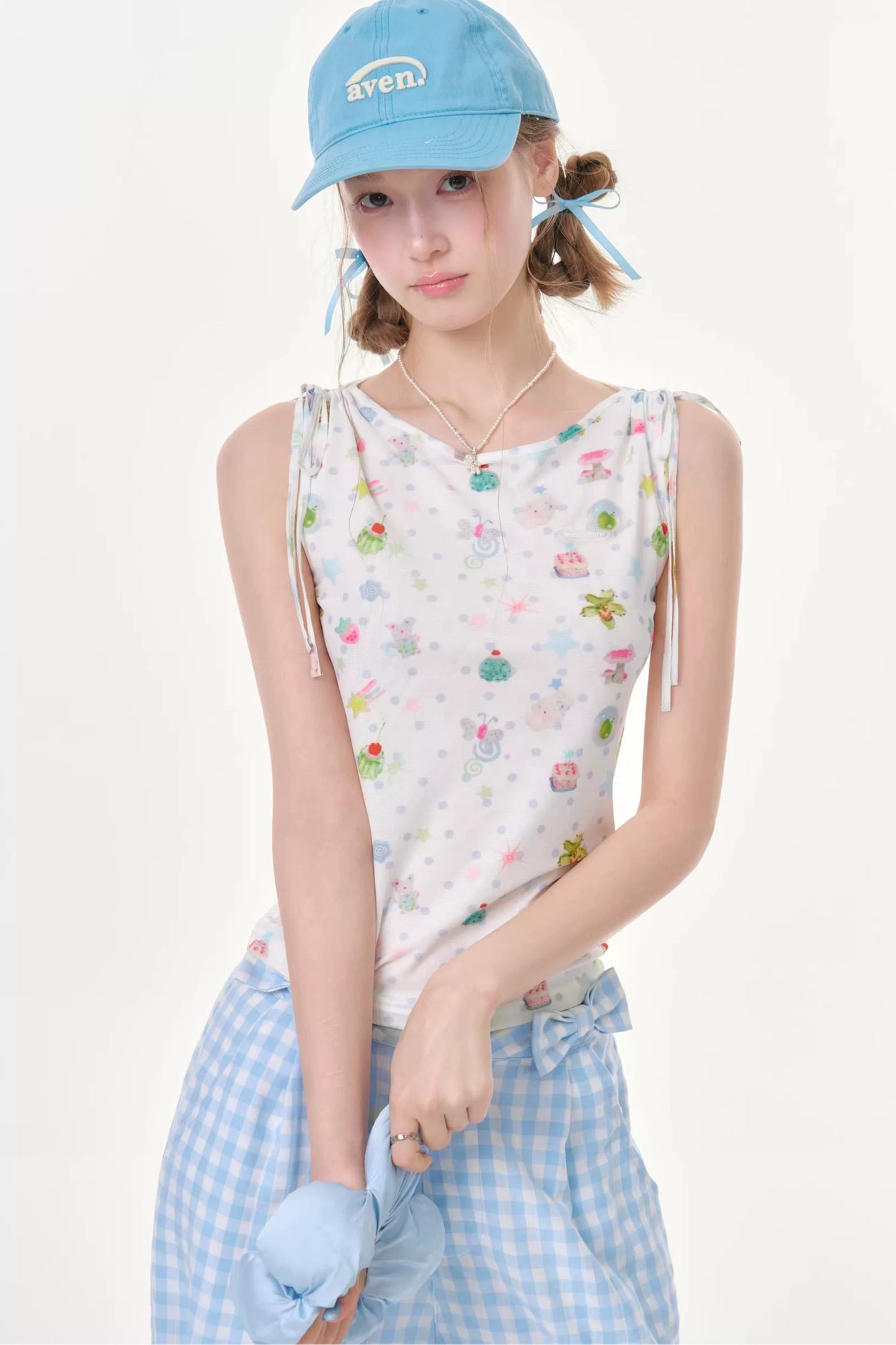 Polka Dot Off-Shoulder Vest