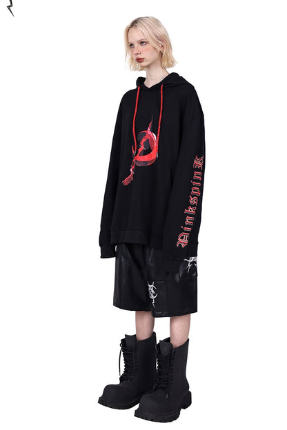 Electric Moon Diamond Drawstring Hoodie